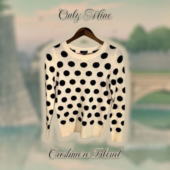 Only Mine Cashmere Blend Polka dot Crewneck Sweater Size XS - Picture 1 of 4